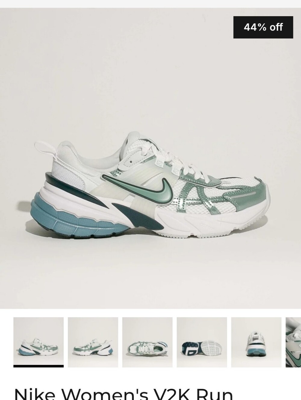 Nike White and Teal Green Women's Athletic Running Shoes